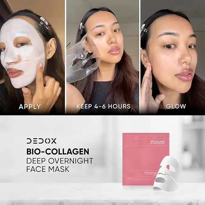 Dedox Bio-Collagen Real Deep Mask | Hydrating Overnight Hydrogel Mask for Pore Minimizing & Elasticity Boost - 45g (Pack of 1) | Korean Glass Skin - Image 6