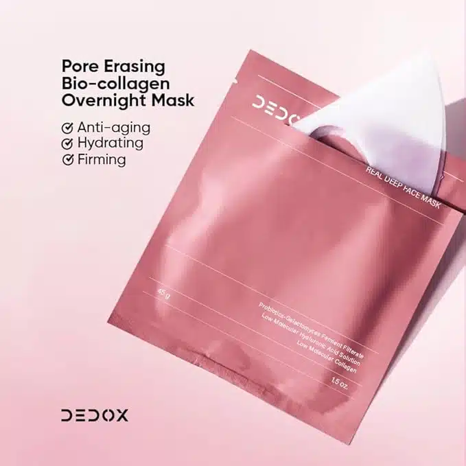 Dedox Bio-Collagen Real Deep Mask | Hydrating Overnight Hydrogel Mask for Pore Minimizing & Elasticity Boost - 45g (Pack of 1) | Korean Glass Skin - Image 2
