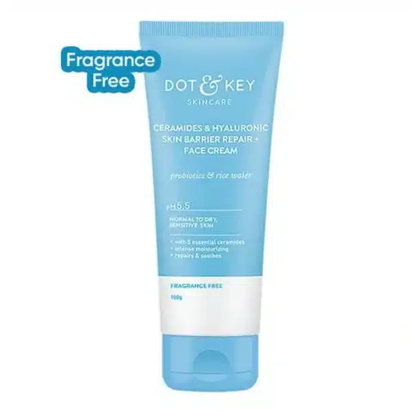 Dot & Key Ceramides & Hyaluronic Skin Barrier Repair+ Face Cream For Dry Skin - pH 5.5 100g Dot & Key Ceramides Face Cream, Skin barrier repair face cream, Dot & Key Hyaluronic Acid cream, Best face cream for sensitive skin, Ceramide and Hyaluronic Acid moisturizer, Dot & Key Skin Barrier Repair+ cream benefits, Hydrating face cream for dry skin Dot & Key cream for damaged skin barrier, Face cream for hydration and repair, Dot & Key skincare products, Best moisturizer for dry and sensitive skin, How to use Dot & Key Skin Barrier Repair cream, Dot & Key face cream for healthy skin barrier,