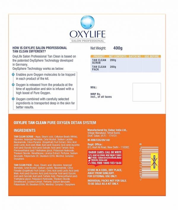 Oxylife Salon Professional Tan Clean Facial Kit 400gm 400 g1