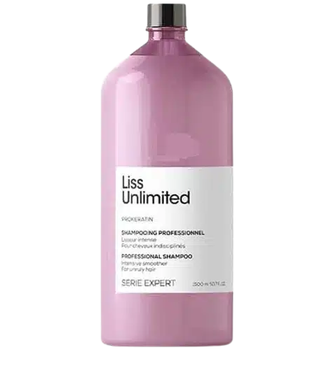 L'Oreal Professionnel Liss Unlimited Shampoo for Frizzy & Unruly Hair With Pro-Keratin -1.5L L'Oreal Professionnel Liss Unlimited Shampoo Frizzy hair shampoo Unruly hair shampoo Pro-Keratin shampoo Frizz control Smoothing shampoo Humidity protection Anti-frizz shampoo Smooth hair Nourishing shampoo Hair strengthening shampoo Keratin-enriched shampoo Hydrating shampoo Anti-frizz hair care Tames flyaways Professional haircare Manageable hair Long-lasting smoothness Sleek and shiny hair Hair nourishment Salon-quality shampoo Coarse hair treatment For thick, frizzy hair Hydrated, smooth hair Control unruly hair Softens hair texture Pro-Keratin technology Restores hair vitality Frizz-free hair