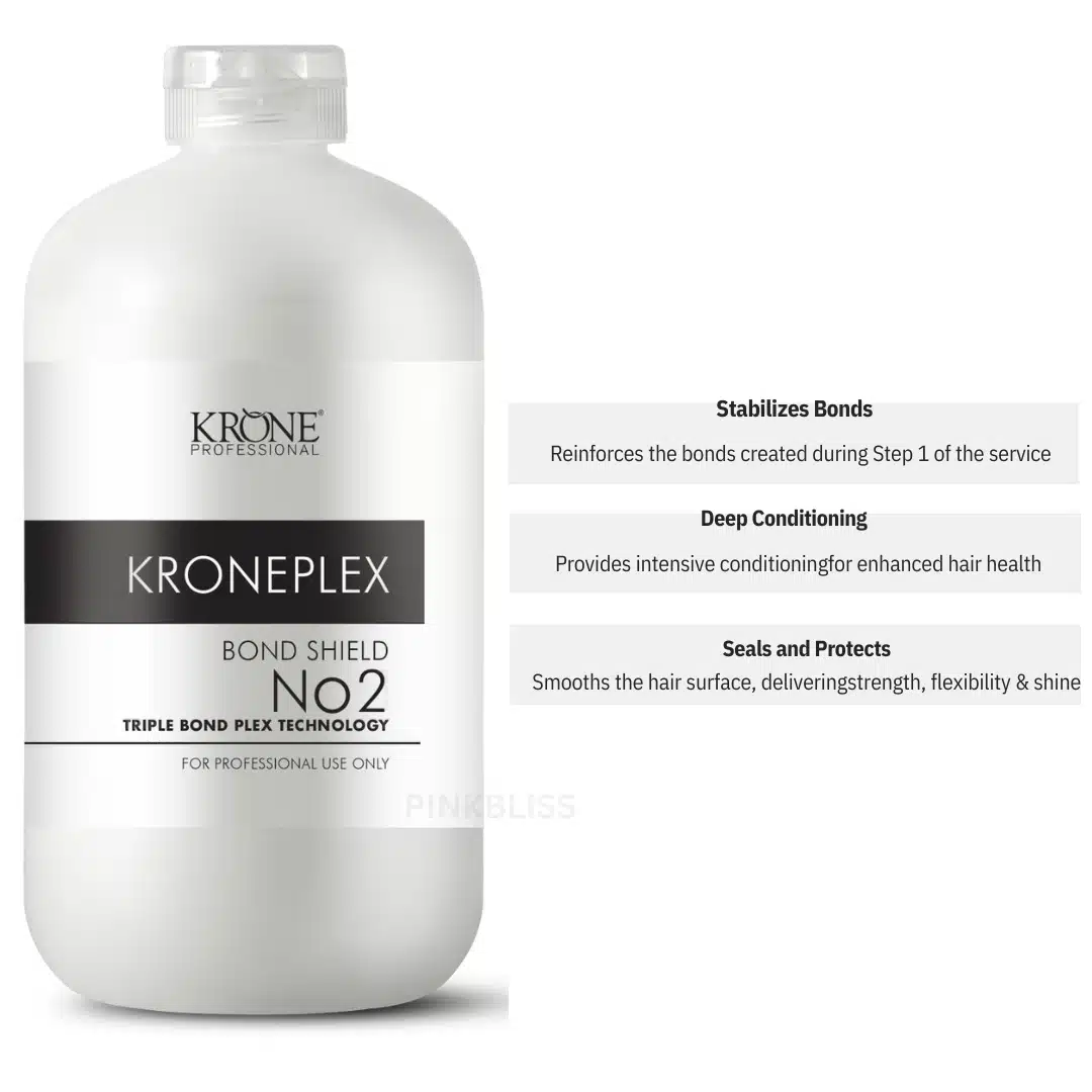 Kroneplex bond repair, professional hair treatment, triple bond plex, salon hair treatment, hair strengthening treatment, hair damage repair, keratin repair treatment, bond-building haircare, salon-quality hair repair, pinkbliss Kroneplex hair kit