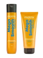 Matrix Mega Smooth Sulfate‑Free Shampoo 350ml & Conditioner 250ml Combo [with Squalane]