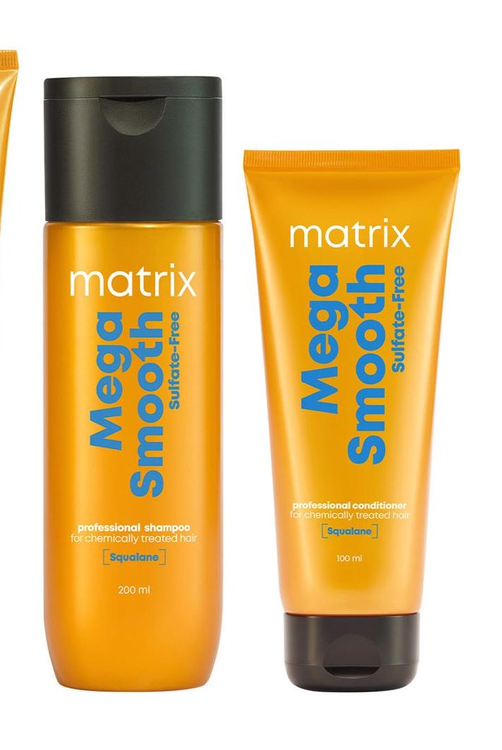 Matrix Mega Smooth Sulfate-Free Shampoo 200ml and Conditioner 100ml Combo [Squalane]
