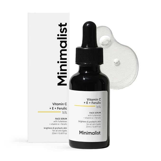 Minimalist Skin Brightening Vitamin C+ E + Ferulic 16% Face Serum for All Skin Type 20ml