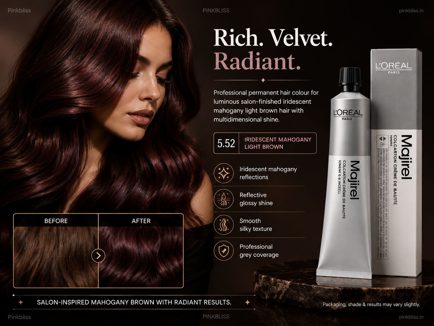 L’Oreal Professionnel Majirel Hair Color 5.52 Iridescent Mahogany Light Brown