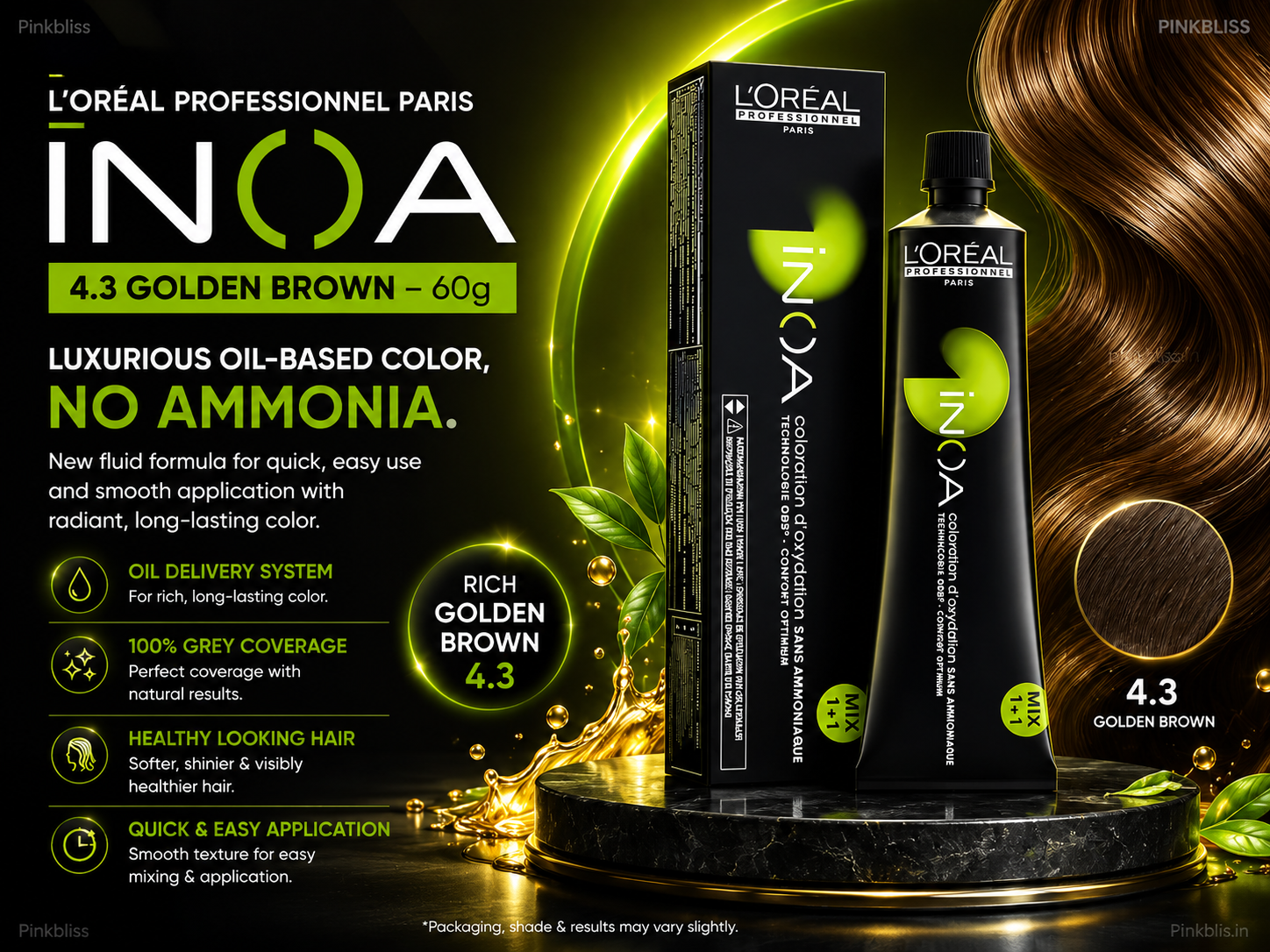 L’oreal Professionnel Paris INOA 4.3 Golden Brown – 60g