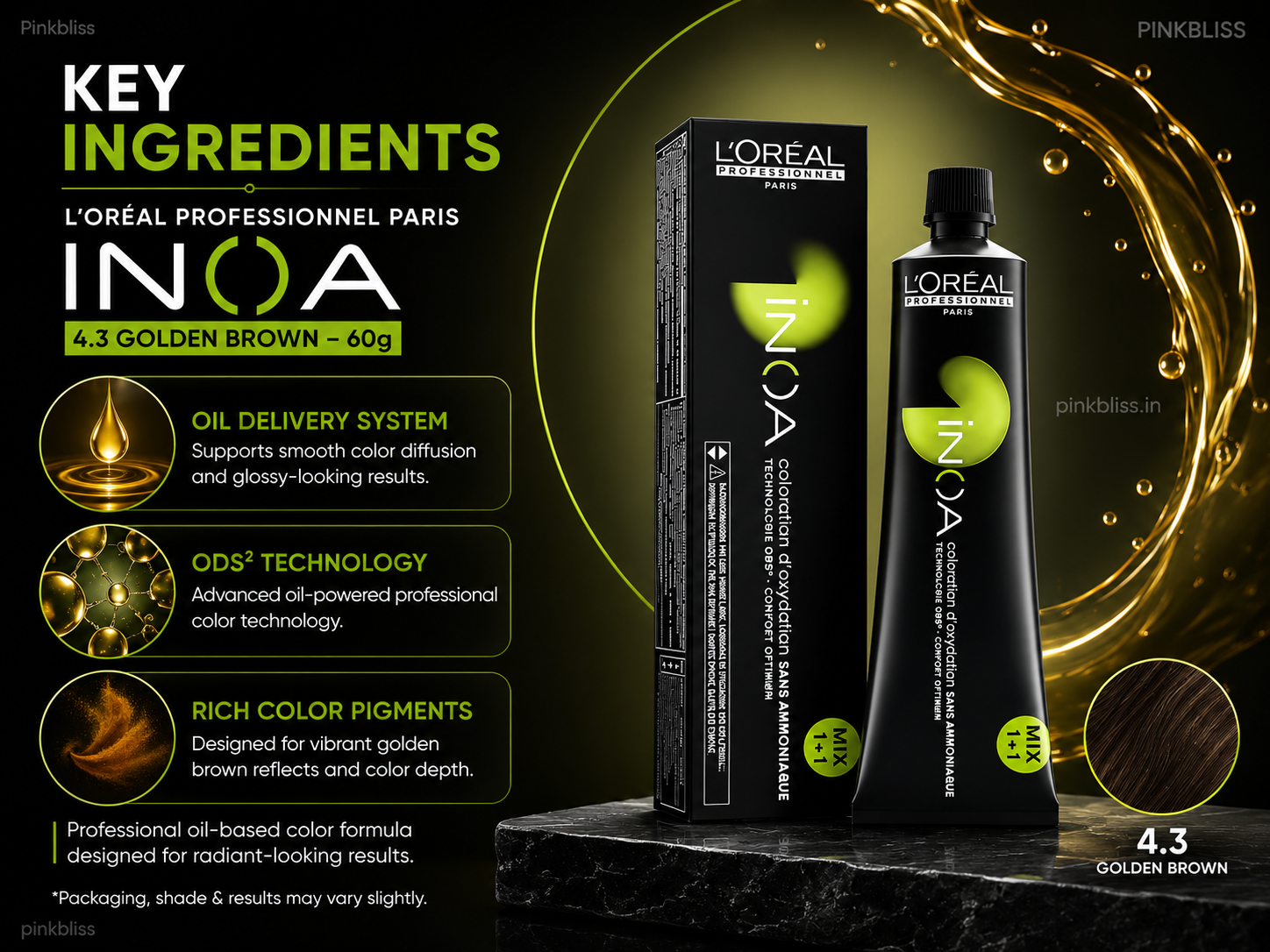 L’oreal Professionnel Paris INOA 4.3 Golden Brown – 60g