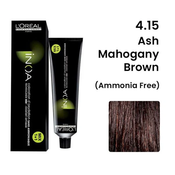L'oreal Professionnel Paris INOA Ammonia-free Permanent Hair Color 4.15 Ash Mahogany Brown