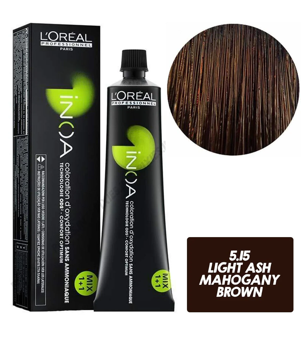 L'oreal Professionnel Paris INOA Ammonia-free Permanent Hair Color - 5.15 (Light Ash Mahogany Brown) 60gm