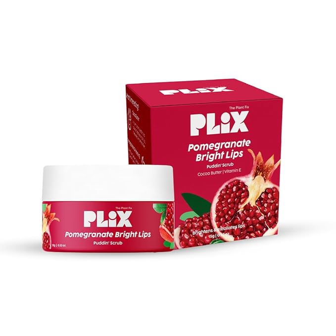 PLIX Pomegranate Lip Exfoliating Scrub For Dark, Dry & Chapped Lips, With Cocoa Butter & Vitamin E (15gm)