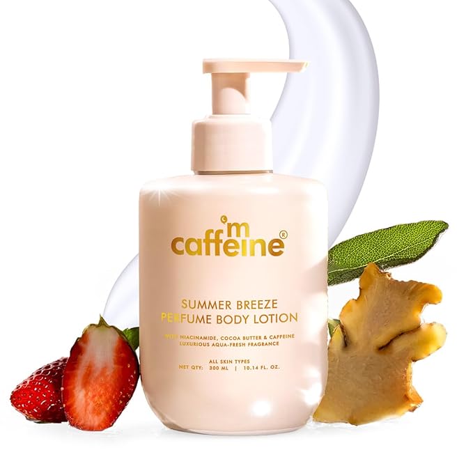 mCaffeine Summer Breeze Perfume Body Lotion 300ml | Niacinamide, Cocoa & Shea Butter For Deep Moisturization