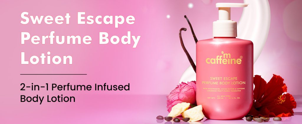 mCaffeine Sweet Escape Perfume Body Lotion 300ml Niacinamide Cocoa Shea Butter 1