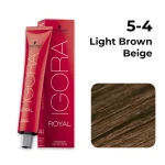 Schwarzkopf Professional Igora Royal Permanent Color Creme (5-4 Light Brown Beige) - Image 5