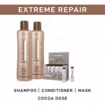 Cadiveu Professional Brasil Cacau Extreme Repair salon shampoo and conditioner combo for intensive hair repair