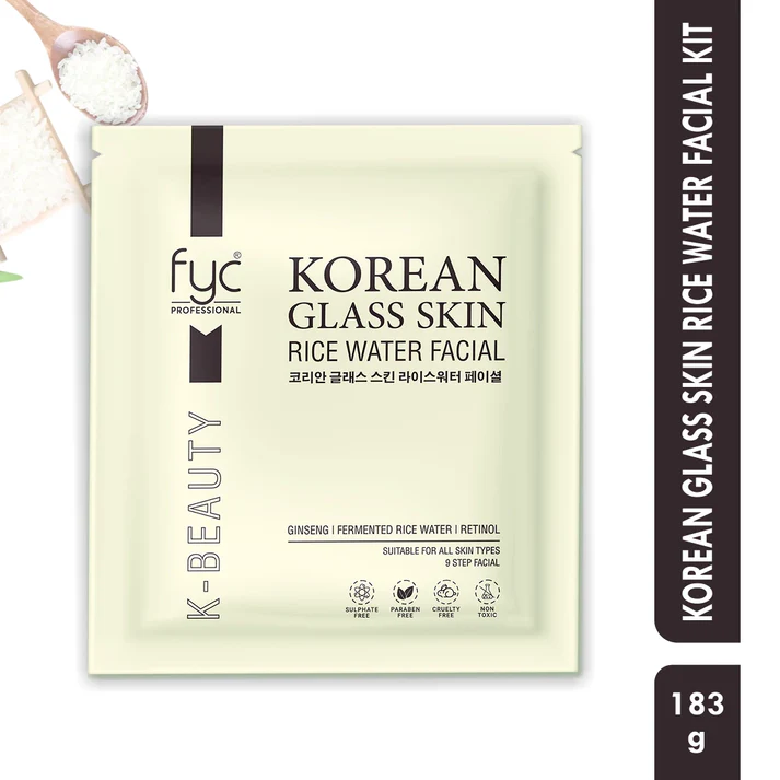 FYC PROFESSIONAL Korean Glass Skin Rice Water Facial Kit 9 Steps 183g