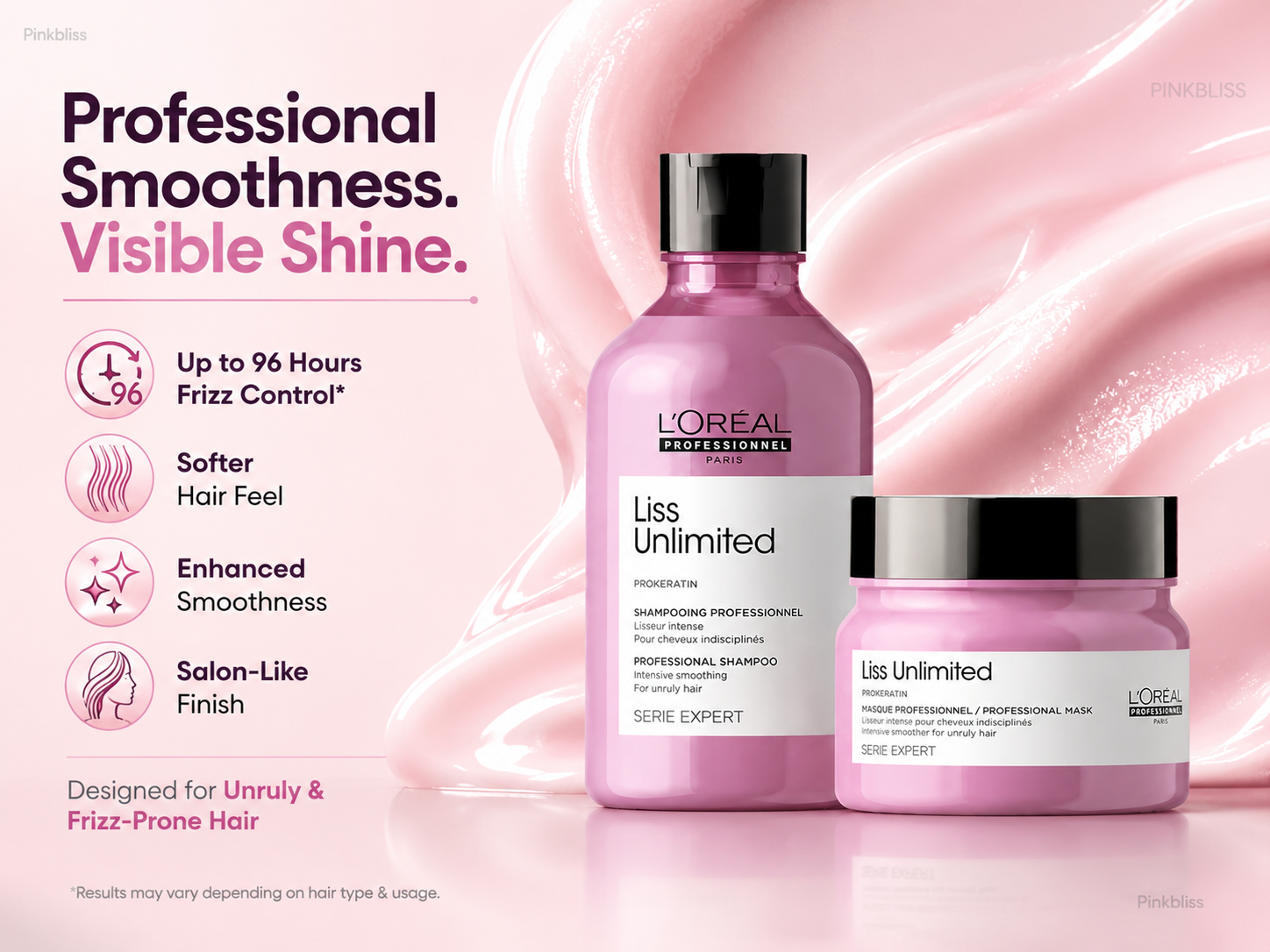 L’Oréal Professionnel Paris Liss Unlimited Shampoo 300ml And Hair Mask 250ml Combo