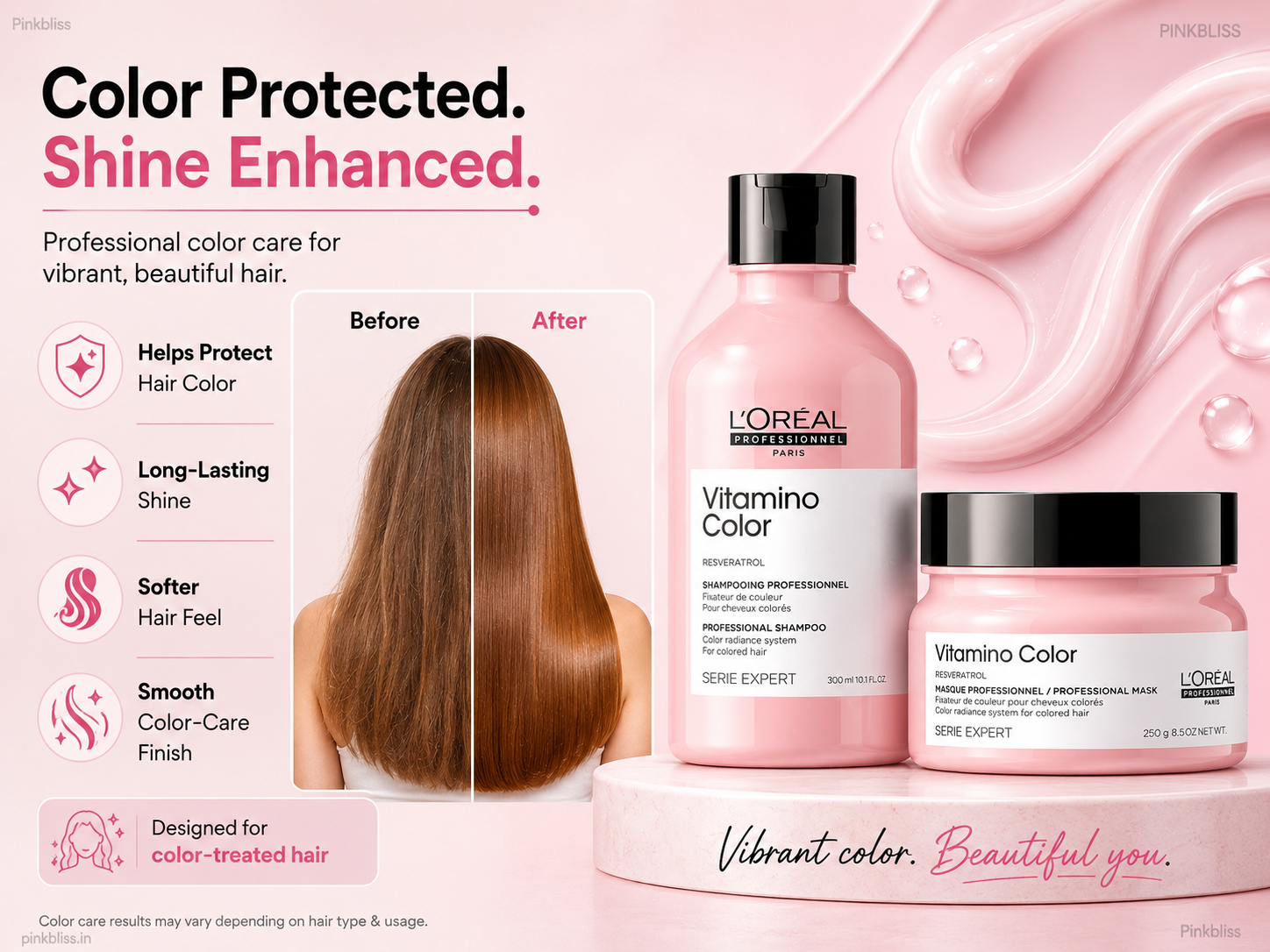 L’Oréal Professionnel Vitamino Color Shampoo 300ml And Hair Mask 250gm Combo
