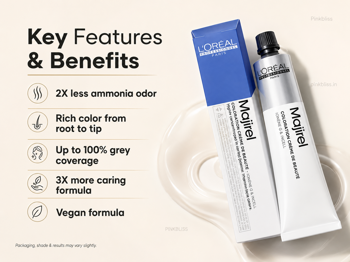 L’oreal Professionnel Paris Majirel Hair Color 8.11 (Light Deep Ash Blond) 60ml