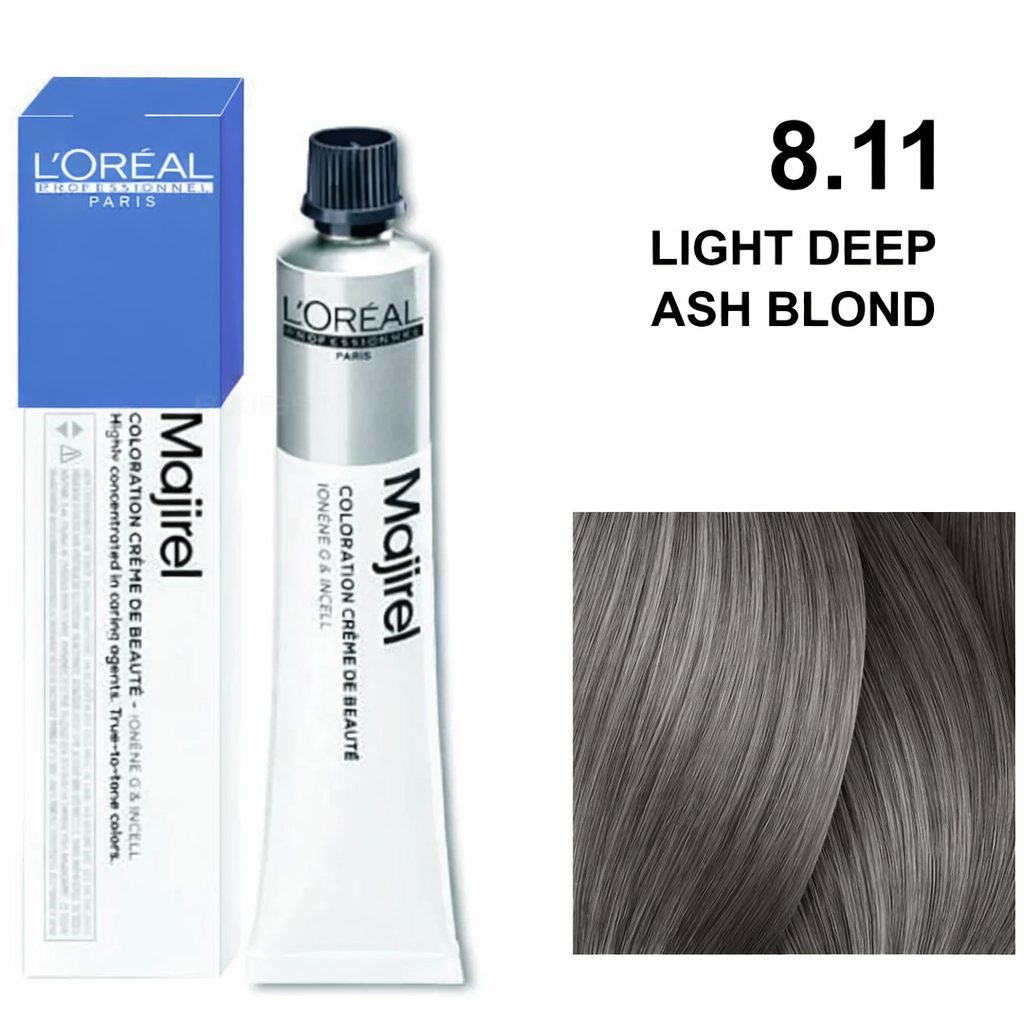 L'oreal Professionnel Paris Majirel Hair Color 8.11 (Light Deep Ash Blond) 60ml