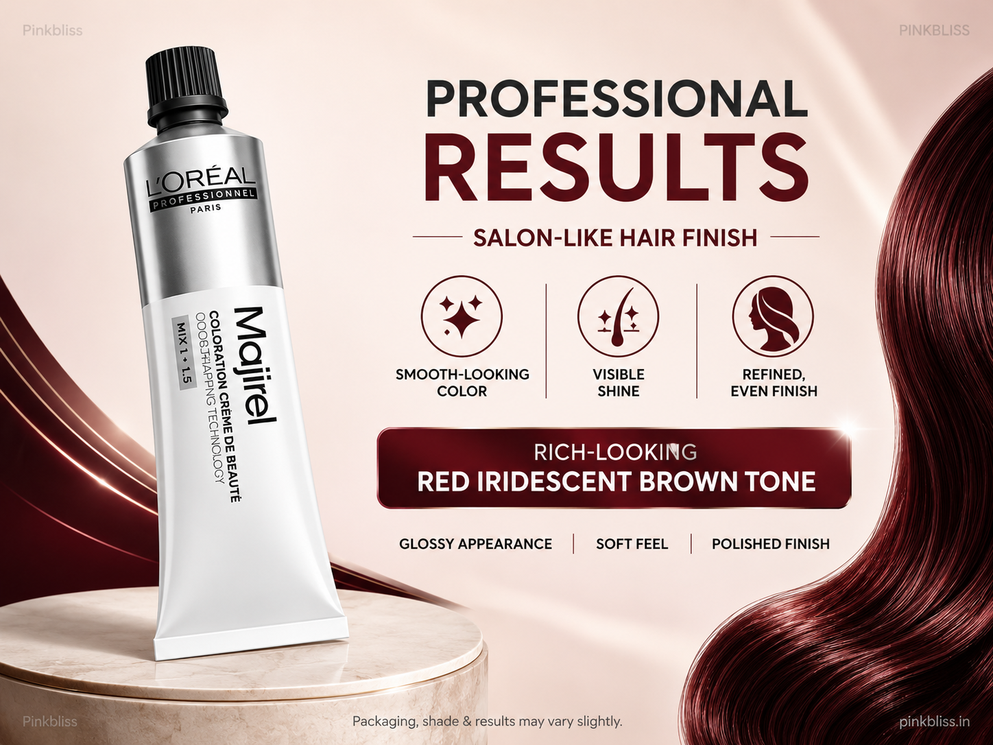 L’oreal Professionnel Paris Majirel Hair Color – 4.62 (Red Iridescent Brown) 60ml