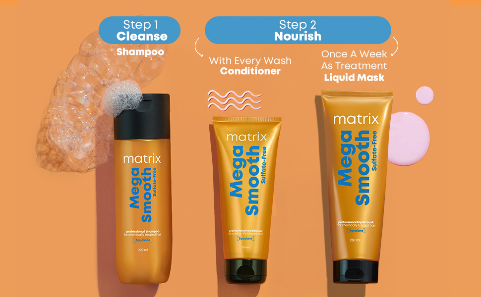 Matrix Mega Smooth Sulfate-free Professional Shampoo with Squalene 350ml