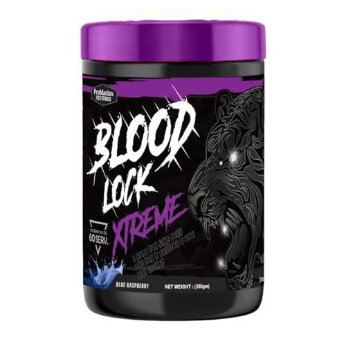 Promaniax Blood Lock Xtreme Pre-Workout Supplement – 60 Servings (315g) Blue Raspberry