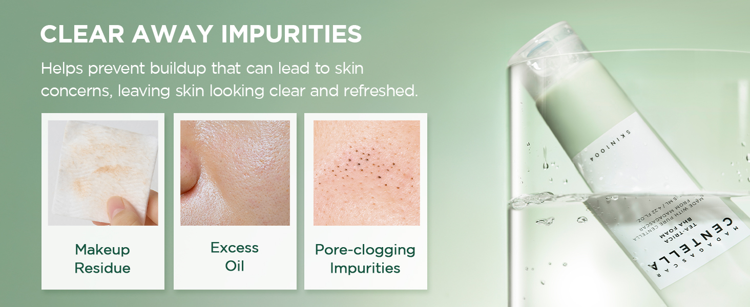 SKIN1004 Tea-Trica BHA Foam 125ml, Makeup Remover with Centella Asiatica & Tea Tree, Korean Face Cleanser for Oil & Sebum Balance, Cleansing Foam for Clearing Impurities, Korean Skin Care