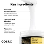 COSRX Korean skincare snail cream for soothing repairing and glowing skin