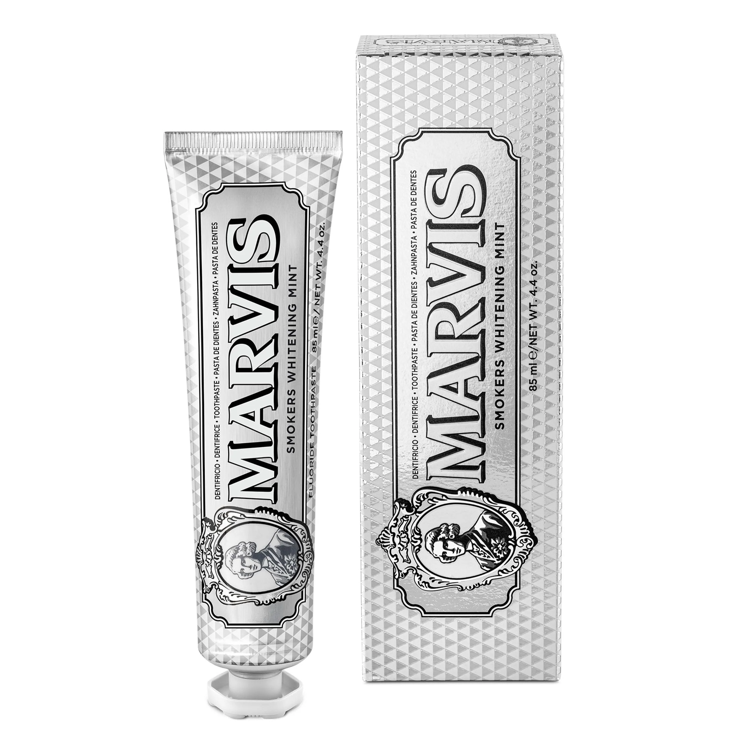Marvis smokers whitening mint toothpaste 85ml for stain removal and fresh breath original product available on PinkBliss India