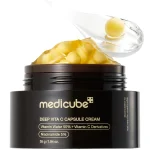 Medicube Deep Vitamin C golden boba capsule face moisturizer 55g for glow hydration and wrinkles original product available on PinkBliss India