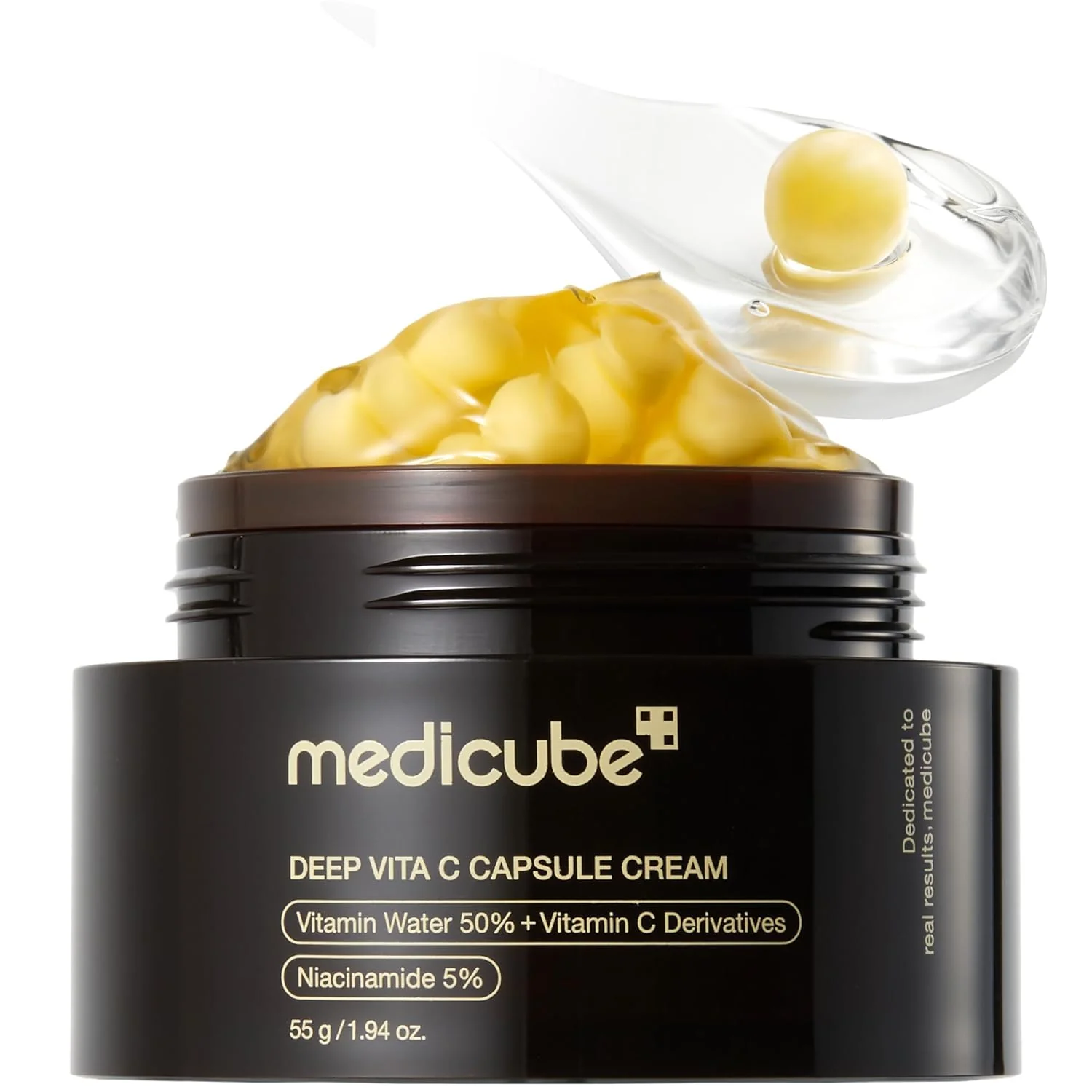 Medicube Deep Vitamin C golden boba capsule face moisturizer 55g for glow hydration and wrinkles original product available on PinkBliss India