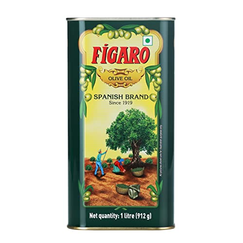 Figaro Olive Oil- Pure Olive Oil-Daily Cooking Oil- Perfect for Indian Dishes 1Liter Tin