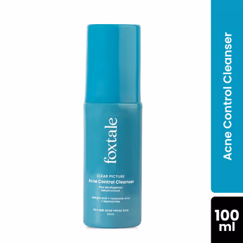 Foxtale Acne Control Cleanser with Salicylic Acid & Niacinamide, Controls Oil & Fights Acne 100ml