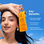 Foxtale Glow Sunscreen SPF 50 PA++++ with Vitamin C & Niacinamide for a Dewy Glow (50ml)