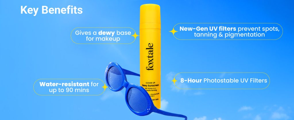 Foxtale SPF 70 PA++++ Mattifying Sunscreen With Niacinamide Provitamin B5 Vitamin E 50ml
