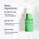 Foxtale Salicylic Acid AHA BHA Exfoliating Serum For Reduces Blackheads & Whiteheads 30ml - Image 3