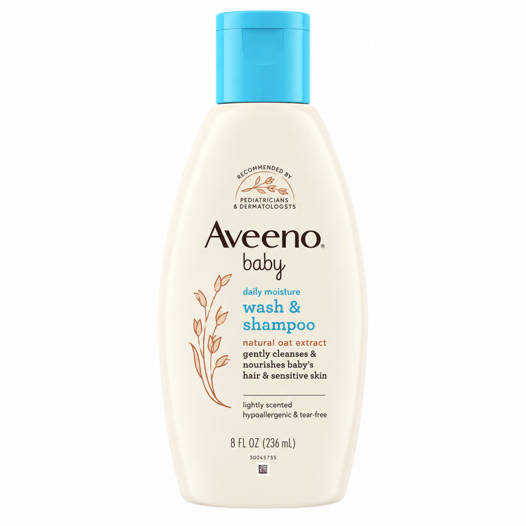 Aveeno Baby daily moisture wash and shampoo 236ml with natural oat extract original product available on PinkBliss India