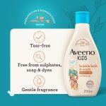 Aveeno Baby Kids bubble bath and wash 250ml genuine baby skincare product available at PinkBliss India