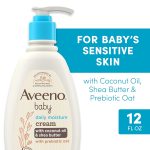 Aveeno Baby Daily Moisturizing Cream with Prebiotic Oat, Coconut Oil & Shea Butter, Gentle Coconut Scent, 12 fl. oz - 354 ml - Image 6