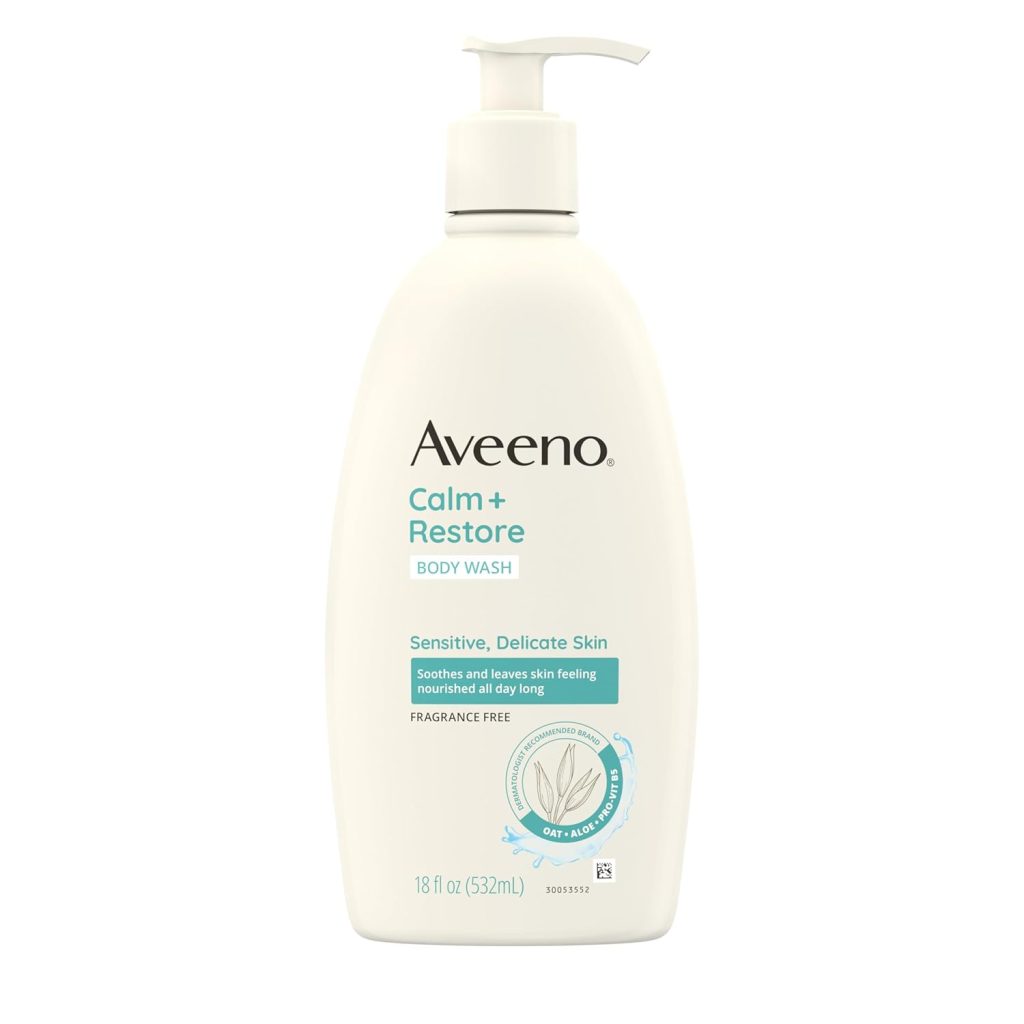 Aveeno Calm and Restore daily body wash 532ml for sensitive skin original product available on PinkBliss India