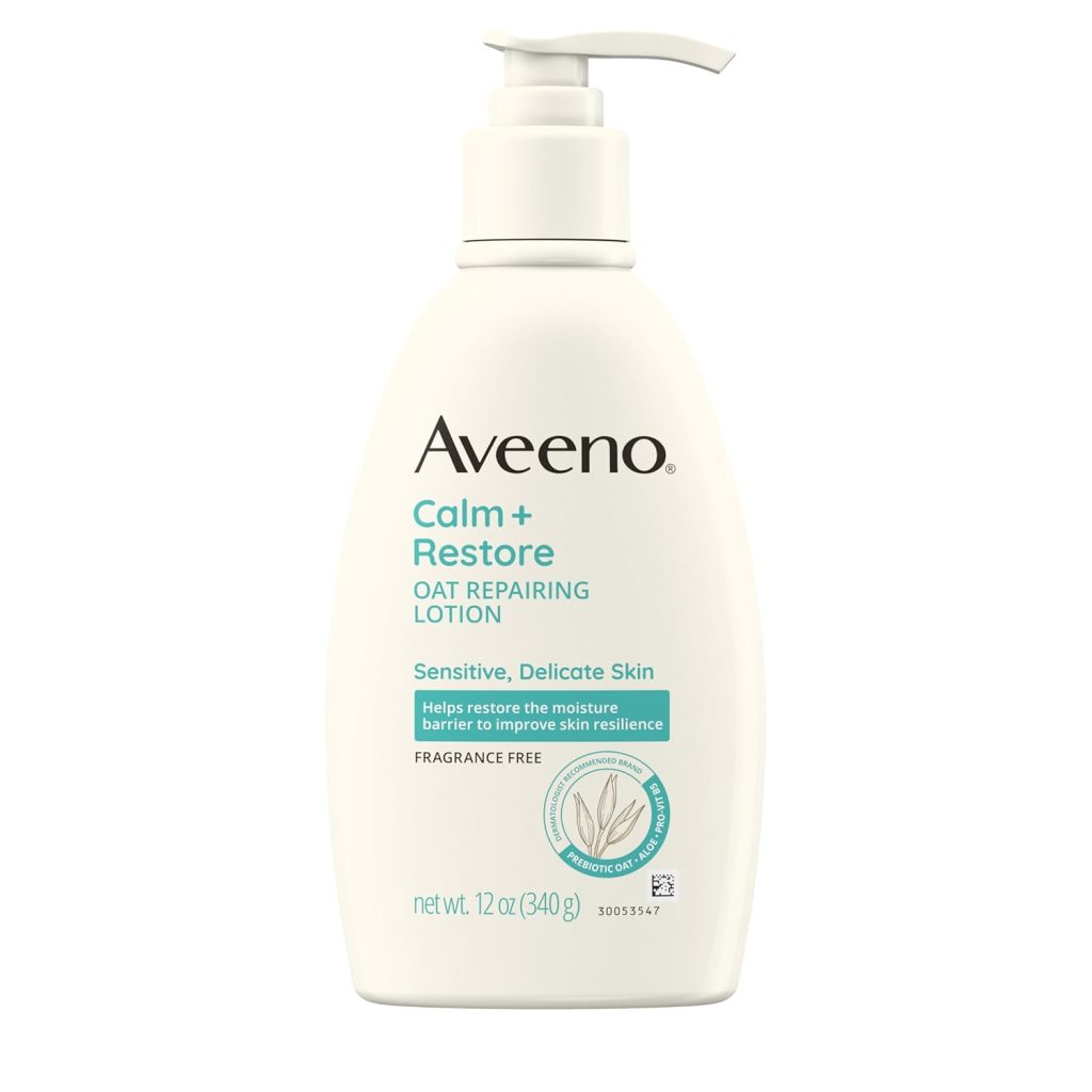 Aveeno Calm and Restore oat repairing lotion 340g for sensitive distressed skin original product available on PinkBliss India