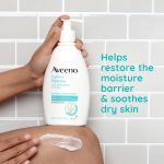 Aveeno Calm and Restore lotion with prebiotic oat for calming dry irritated and distressed skin