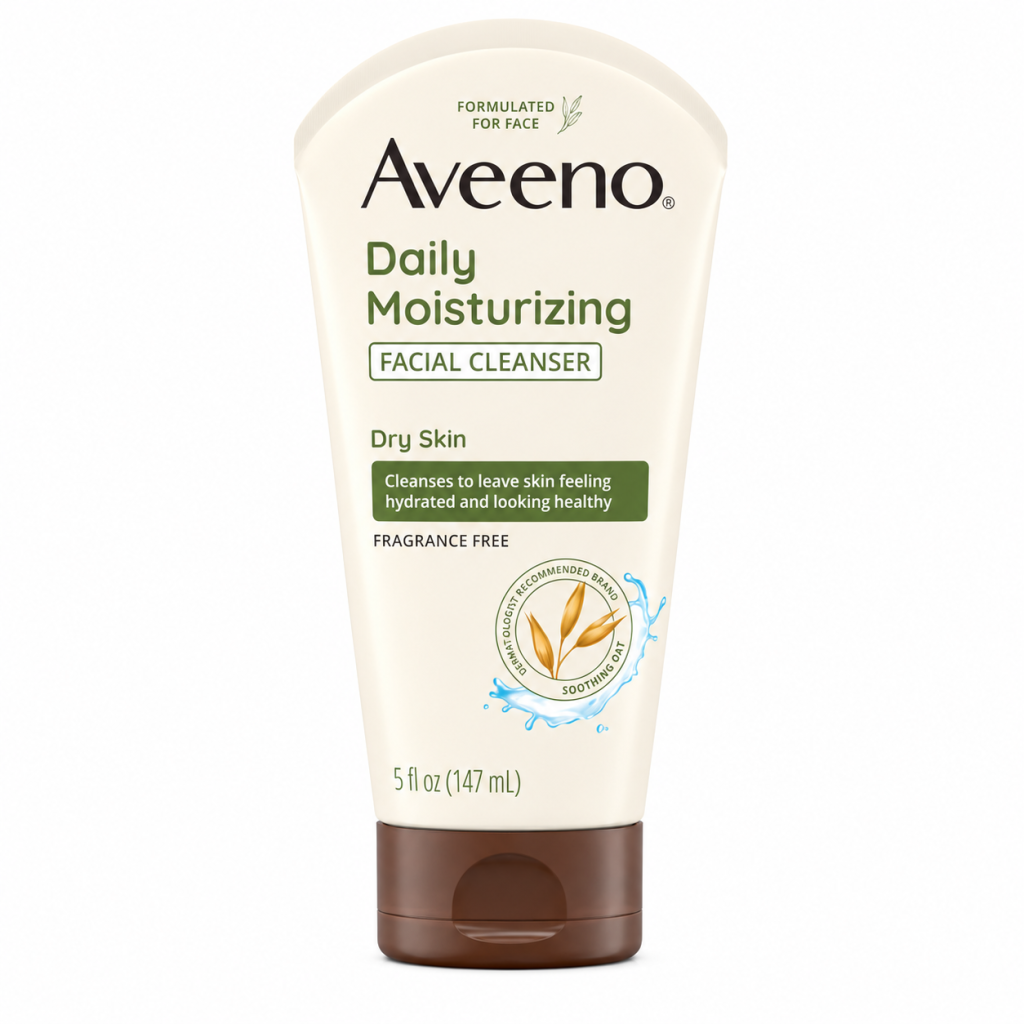 Aveeno Daily Moisturizing facial cleanser 147g fragrance free for dry skin original product available on PinkBliss India