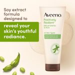 Aveeno Positively Radiant scrub oil free and hypoallergenic for improving skin tone and texture