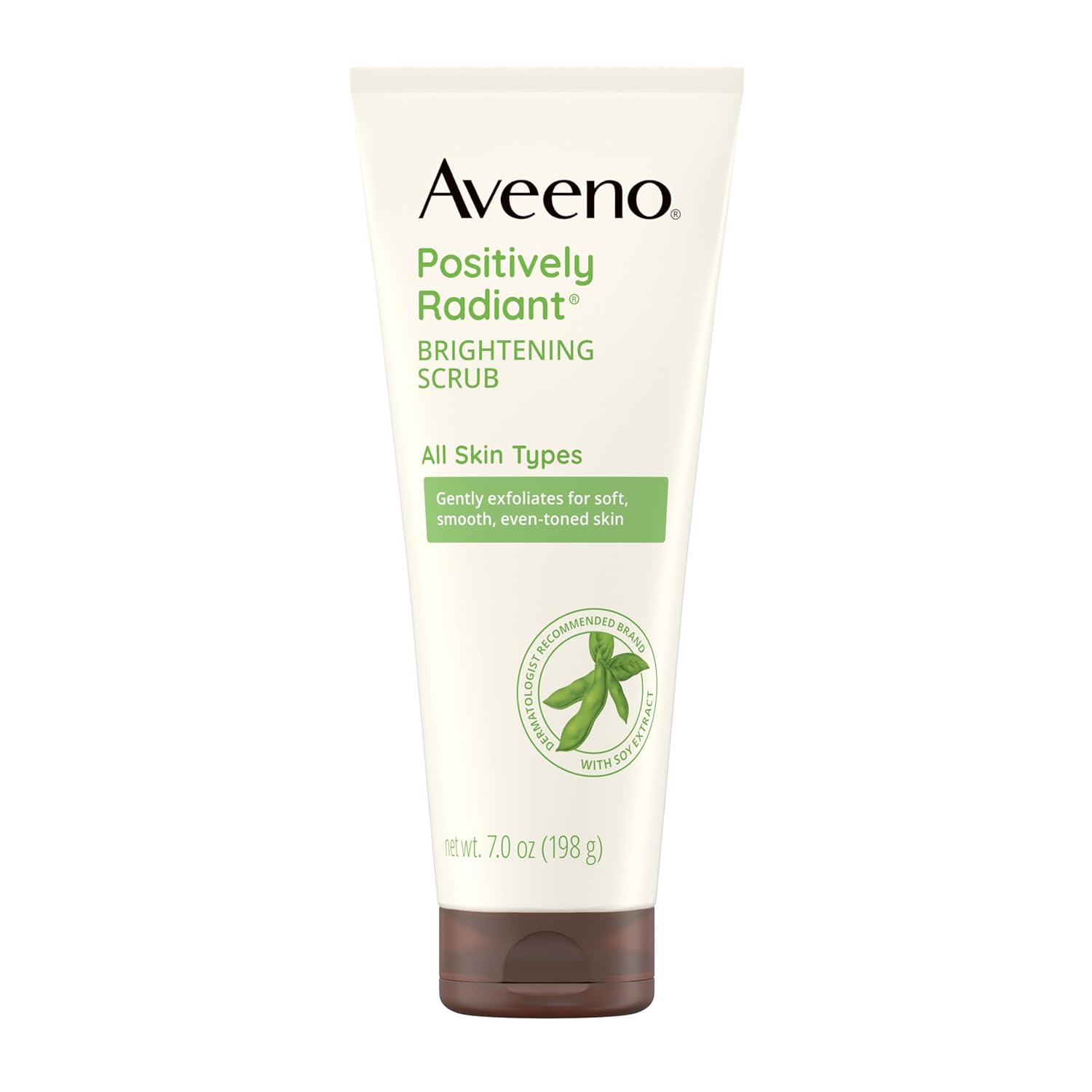 Aveeno Positively Radiant skin brightening scrub 198g with soy extract original product available on PinkBliss India