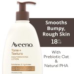 Aveeno tone and texture body lotion for smoothing rough skin and daily hydration care
