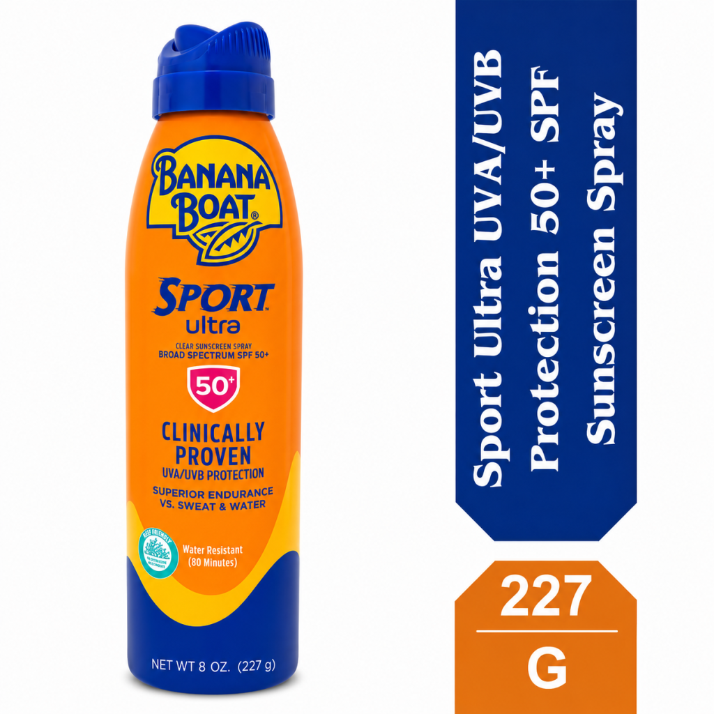 Banana Boat Sport Ultra Clear Sunscreen Spray SPF50 227g original product available on PinkBliss India
