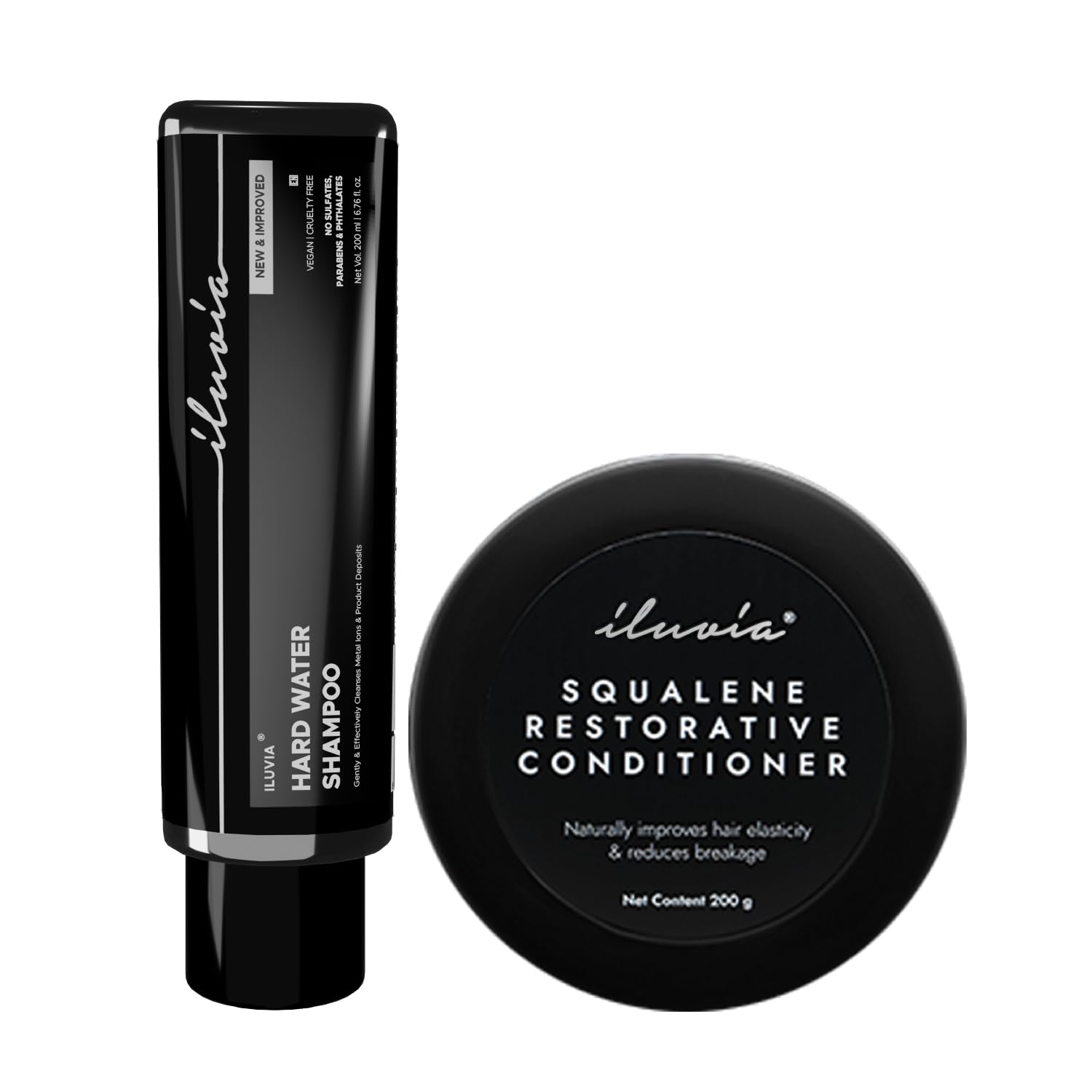 iluvia Professional Hard Water Shampoo 200ml & Squalene Restorative Conditioner 200 Combo