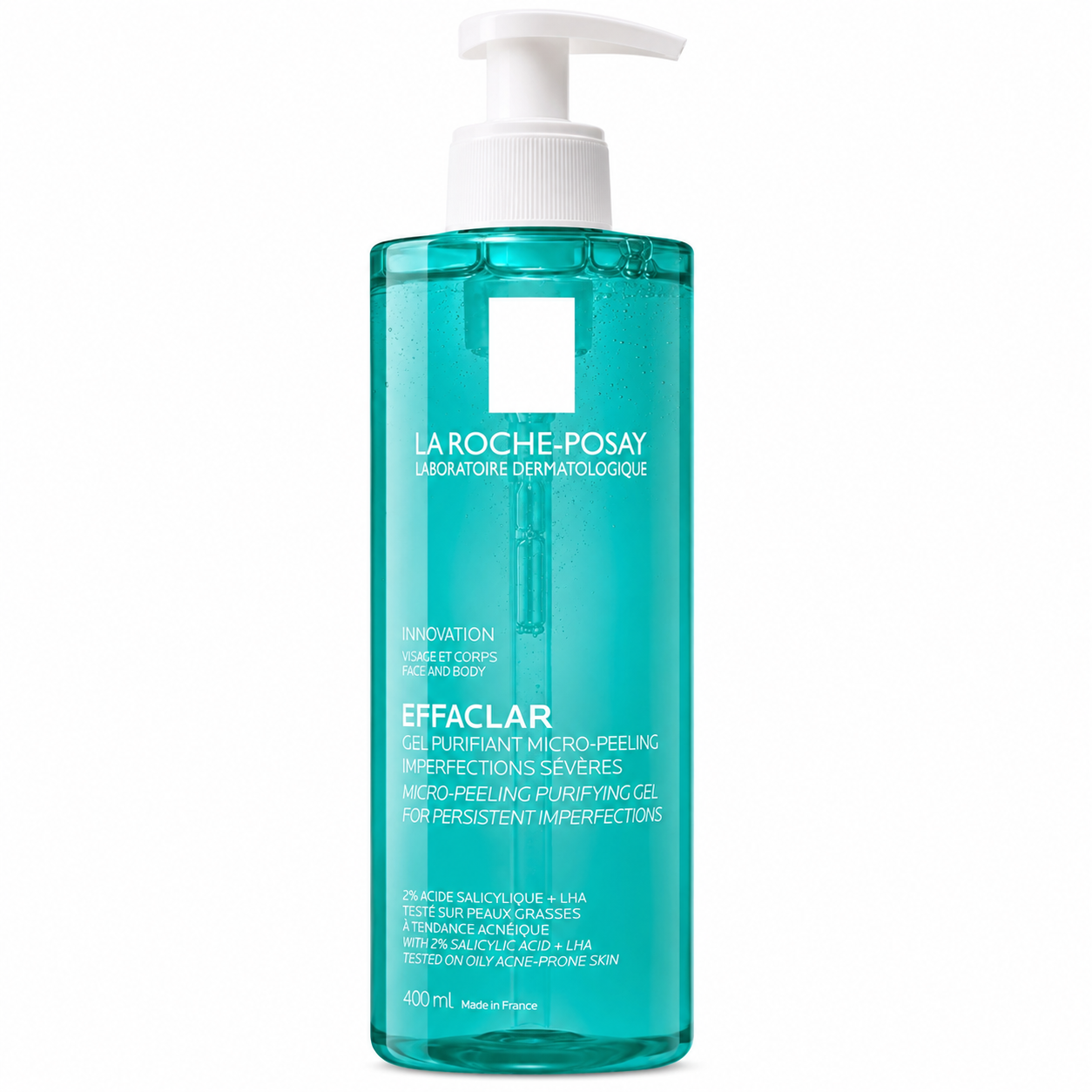 La Roche Posay Effaclar Gel Purifiant Micro Peeling 400ml for oily blemish prone skin original product available on PinkBliss India